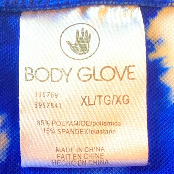 NWT BODY GLOVE Tie Dyed Drew Bikini Bottoms in Blue & White, size XL - Picture 4 of 8
